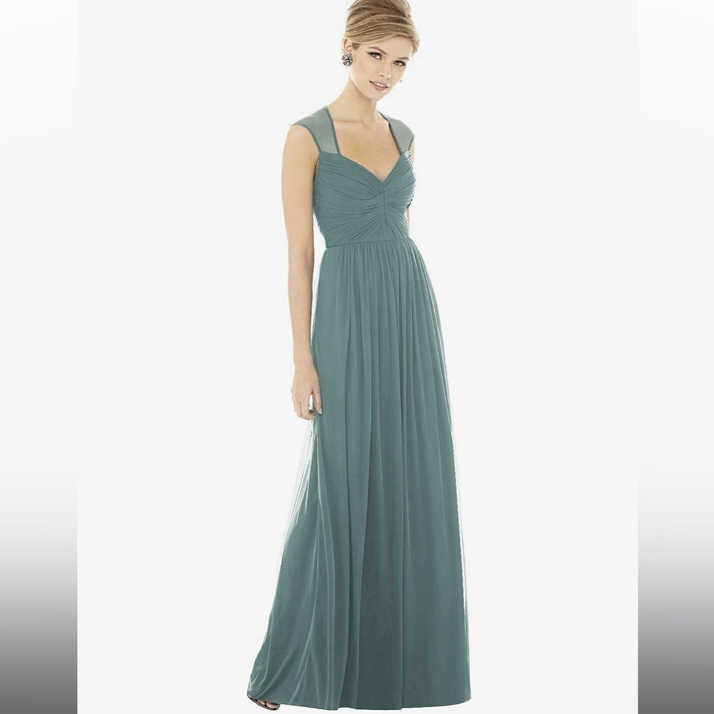 ALFRED SUNG · STYLE D705 · CHIFFON KNIT in Smoke Blue